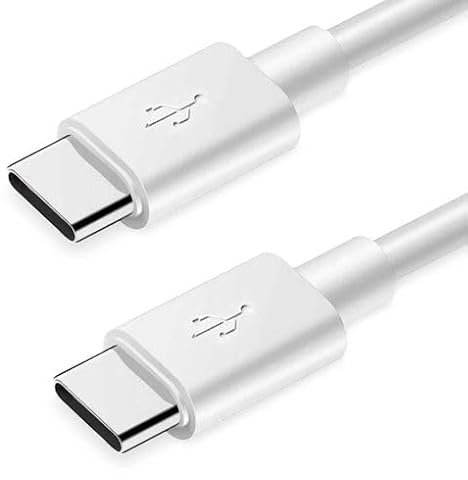 UBOON Cable USB tipo C a USB tipo C, Carga Rápida 60W, Reversible, Blanco, Compatible con iPHONE, Samsung, portatiles, (Pack de 2, 2M)