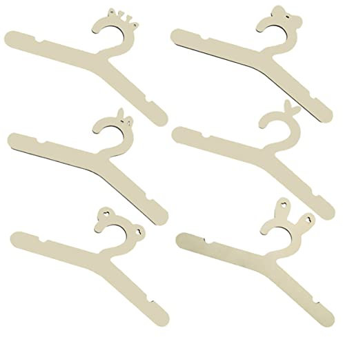 OFFSCH 6 Kleine Holz Kleiderbügel Puppenkleiderbügel Heimdeko-Requisiten Kleiderbügel Zur Schrankorganisation