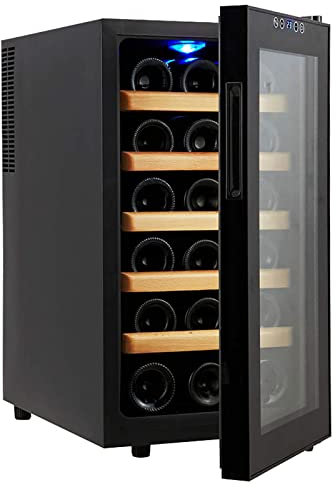 XNYXLPP Wine Cooler Wine Fridge for 18 Bottles Wine Refrigerator with Glass Door and Concealed Handle Freestanding Wine Chiller