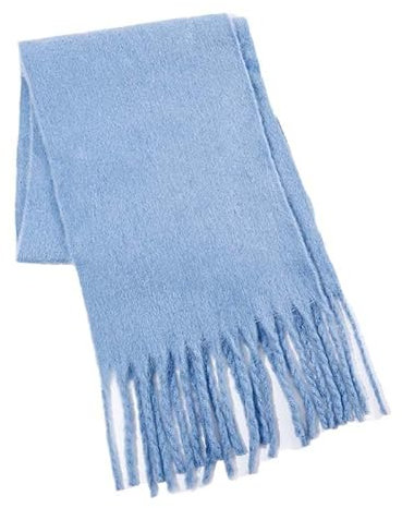 FANSU Schal Damen Herren, Flauschiger Fransen Schal,Moderne Unifarben Weicher Halstuch Damen, Schals & Tücher für Winter Damen, Weihnachtsgeschenke für Frauen Herren (240 * 37cm,Hellblau)