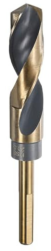 sourcing map Twist Drill Bit 20mm Dia High-Speed Steel 4341 Metric Drill Bits 5.9 Overall Length with Black & Gold Oxide Coating for Drilling Hard Metals, Stainless Steel, Alloy Steel