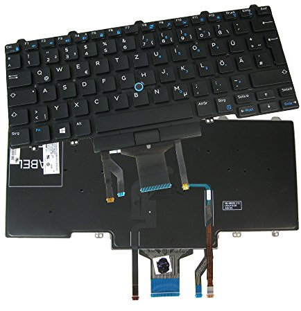 Trade-Shop Original QWERTZ Deutsch Tastatur mit Hintergrundbeleuchtung und Trackpoint komaptibel mit Dell Latitude E7450-5694 E7450-6853 E7450-9929 E7470 E7480 01pm8m 01R5C1 0302fv 0383d7 044K3X