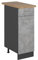 Vicco Mueble bajo de Cocina R-Line, Hormigón, 30 cm, ET Roble