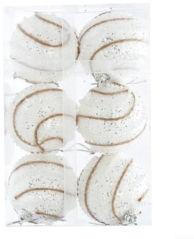 6 Stück Weihnachtskugel-Ornamente, Weihnachtsschmuck-Set, Weihnachtsbaumschmuck, bruchsicherer Kunststoff, dekorative Weihnachtskugel-Set für Hochzeit, Erntedankfest, Party (D)