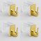 Byour3 - Set 4 pz Ganci per Tenda Senza Bucare - Trasparenti regolabili per Bastoni per Tende a Vetro Supporti x Aste finestra SENZA FORARE infisso - Gancini tende NO FORO (Oro Lucido, da 6 a 9 mm)