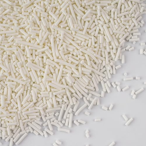 Décors Sucrés Vermicelles Blanc 130 g - Vermicelles Pâtisserie Comestibles en Sucre Colorés– Décoration Alimentaire Pâtisserie, Desserts, Gâteaux, Biscuits, Cupcakes