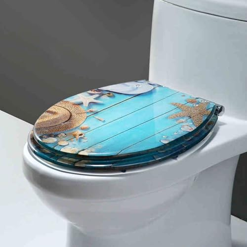 Cammeciso Toilettensitz aus transparentem Harz,Toilettendeckel,Toilettendeckel Mit Absenkautomatik,Polyresin Toilettensitz Transparenter,WC Sitz mit Absenkautomatik,Mit 3D-Effekten.