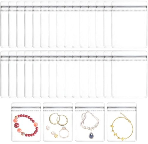 100 PCS Jewellery Pouches Pvc Anti Tarnish Jewelry Bags Clear Zipper Anti Oxidizing Earrings Storage Pouches for Storage Jewelry Rings Earrings Packing Bags (3.15x2.36inch)