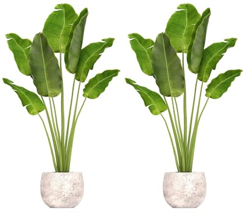 SHINEOFI 2 Pièces Autocollants Muraux Plantes Vertes En Pot Amovibles Stickers Décoratifs Diy Pour Salon Chambre Bureau 35.43X15.75 Pouces