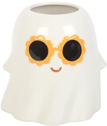 Something Different Groovy Ghost 1200ml Vase (One Size) (White/Yellow/Black)