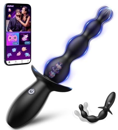 Tagnaff Handlicher Anal Dildo Vibrator Plug für Einsteiger, Analvibratoren für Mann Frau & Paare 9 Vibrationen Prostata Stimulation Vibratorensets Analplug Sex Spielzeug für die Männer Frauen App dünn