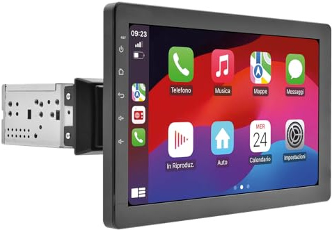 VM053 Media Station ANDROID APPLE CARPLAY E ANDROID AUTO WIRELESS monitor EXTRALARGE 10.1pollici REMOVIBILE