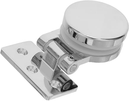 ROMISBABA Charnières de Porte en Alliage de Zinc sans Perçage pour Portes Vitrées 180° Grand Modèle Compatible Verre 3-6 MM Finition Argentée Pivotantes pour Armoires et Douches Usage