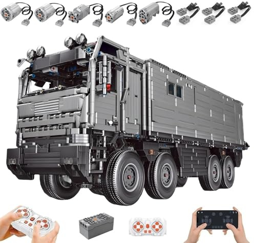 MOCSETS Technik Wohnmobil für Mercades LKW, Mit 5Motoren Set, Klemmbausteine Wohnwagen Modellbausatz aus 6068+ Teile, Technik Camper Bausatz, Ohne Original Verpackung