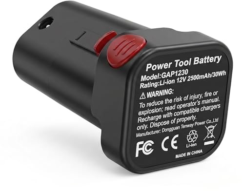 GAP1230 Ersatzakku 12V 2500mAh kompatibel mit Güde Akku Regenfasspumpe RFP 12-201-04, Lithium-Ionen Akku mit klick-Funktion, 30Wh Leistungsstarker Ersatzbatterie Akkupack für Regenwasserpumpe