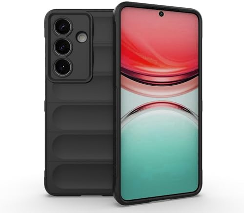 Wigento Stoßfeste Hülle für Samsung Galaxy S26 5G, TPU, Linsenschutz, Flanell Material, Kratzfest, präzise Aussparungen, passgenaue Handyhülle (Schwarz)
