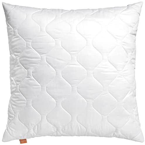 sleepling 2er Set Basic 100 Kopfkissen, 80 x 80 cm, Ökotex, waschbar bis 60 Grad, Made in EU, Füllmengengarantie, Größengarantie, weiß