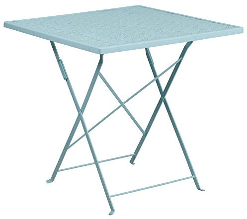 Flash Furniture Terrassentisch, quadratisch, 71 cm, Himmelblau