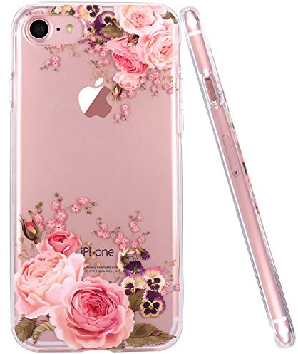 iPhone 6 Case iPhone 6S Case, JIAXIUFEN TPU Silicone Protective Case Transparent Mobile Phone Protective Case Cover Case for apple iPhone 6 6S - Floral Flower Mandala