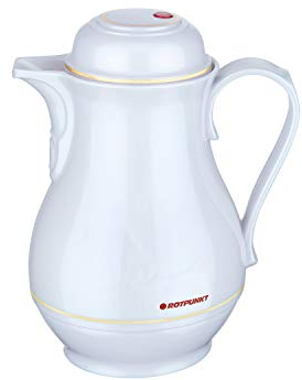 ROTPUNKT Isolierkanne 0,5 L - Premium Kaffekanne Made in Germany I Hält bis zu 24 Std heiß I Warmhaltekanne für Kaffee und Tee (Christa 530, Shiny White)