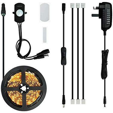 19.7ft Motion Sensor Strip Lighting Kit with Motion Sensor Switch,Under Cabinet Lightingh for Kitchen Cabinet, Stairs 30W