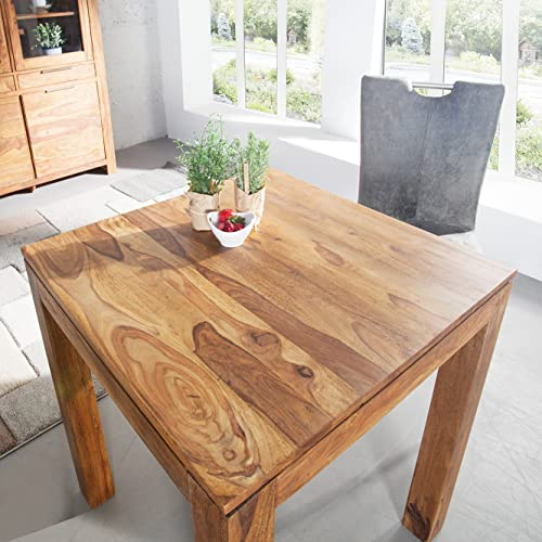 cagü Design Esstisch SATNA aus Sheesham massiv Holz 70cm x 70cm