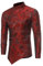 Sliktaa Mens Casual Dress Shirts Steampunk Shirt Long Sleeve Slim Fit Floral Button Down Wing Collar Shirts, M, Wine Red