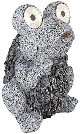 LED Solar Außen Steh Leuchte Frosch Figur grau Terrassen Beleuchtung Garten Deko Globo 33203