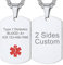 Supcare Placa Identidad Collar Medical Personalizado Hombre Acero Inoxidable 316L Textos Grabados Joyería Medical Collar Personalizado Hombre Cruz Roja Emergencia