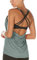 icyzone Damen Sport Yoga Top mit BH - 2 in 1 Fitness Shirt Cross Back Gym Sport Tank Top (S, Dusk Blue)