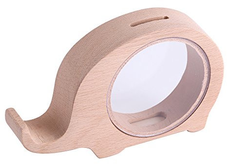 Hztyyier Kinder Sparschwein Münze Bank Holz Elefant Geld Spardose Handwerk dekorative Glas Spartopf für Kinder