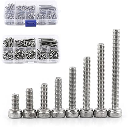 Estink Edelstahlschrauben Set, 160 Stück M3 SS304 Sechskopf Schrauben Muttern, Sechskantschrauben mit Aufbewahrungsbox, 6-30mm
