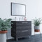 MarinelliGroup Mobile bagno 80 cm a terra lavabo ceramica specchio cassetto + anta vasistas GRIGIO CENERE 80 x 45 x 80 cm 305412G