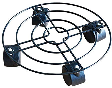 Intérieur Extérieur Plante Chariot W/ Roues , Résistant Fer en Pot Plante Fleur Pot Rack Support Support, Métal Plante Soucoupes Chariot Roulette, Rond Fleur Pot Rack Plante Chariot Jardin Outils
