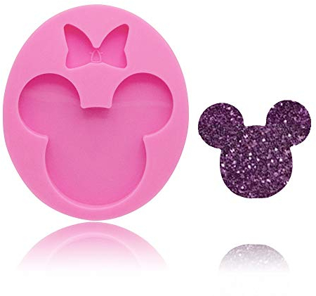Cute Mouse Head Bow Silicone Mold for DIY Chocolate Candy Pudding Gum Paste Cupcake Cake Topper Decoration Desserts Jelly Shots Handmade Ice Cream Ice Cube Crystal Soap Mould Fondant Mold