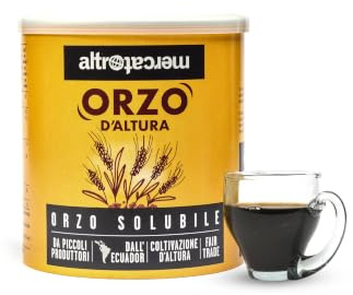 ALTROMERCATO – Orzo Solubile d’Altura – Naturalmente privo di caffeina – Dall’Ecuador, trattato solo mediante procedimenti naturali – 120 g