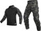 YEVHEV Taktischer Anzug für Herren, Hemd und Hose mit Knieschützern und Ellbogenschützern, für Outdoor-Aktivitäten, ohne Gürtel (DARK CP, Hemd:M Hose:34)