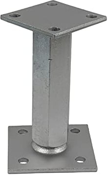 GeZu Impex® Pfostenträger Egon 70 x 70 mm höhenverstellbar 140-190 mm Pfostenschuh Stützenfuß