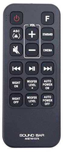 VINABTY AKB74815376 Remote Control Replaced for LG Soundbar SJ3 2.1 Ch