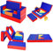 GOPLUS 4 in 1 Matratze, Spieltisch, Puzzle ausklappbares Kindersofa, Spielsofa mit Schlaffunktion, Softsofa mit Schaumstoffbausteine, für Kinderzimmer & Spielzimmer