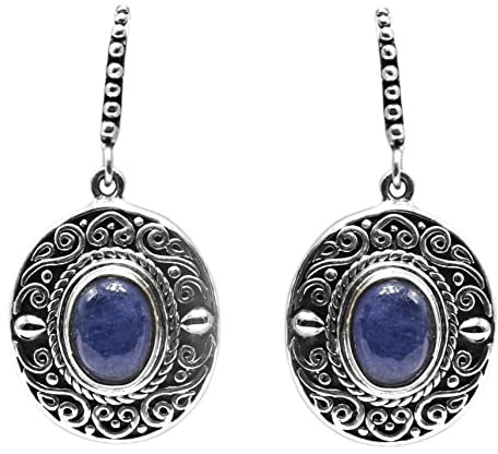 Tansanit Edelstein Lang Gold Doc Ohrring Schmuck 925 Sterling Meadows