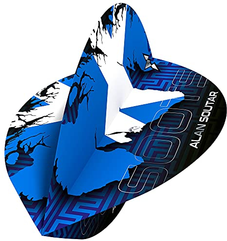 Mission Darts F3343 Alan Soutar | 100 Mikron Profi Spieler Qualität UV Darts Flights in Birnenform, 3 Sets mit 3 Flights