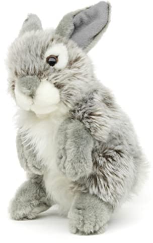 Uni-Toys - Hase, stehend (grau) - 18 cm (Höhe) - Plüsch-Kaninchen - Plüschtier, Kuscheltier