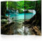 murando Akusticher Raumteiler Wasserfall Foto Paravent 225x172 cm beidseitig auf Vlies-Leinwand Bedruckt Akustikschaum Trennwand Spanische Wand Sichtschutz Home Office Wald c-B-0375-z-c