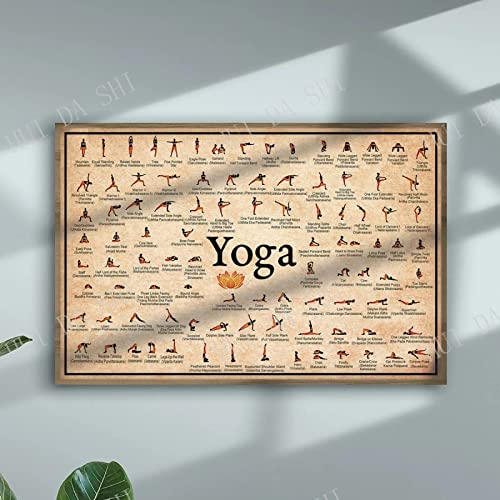 YHXCT Yoga-Poster Iyengar-Yoga-Asanas Yoga-Posen Horizontale Drucke Yoga Von Zu Hause Aus Üben Yoga-Studio-Dekor Yoga-Liebhaber-Yoga-Raum-Dekor Bilder,Poster,Kunstdrucke Wandtattoos - 50X70Cm