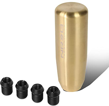 NRG Innovations NRG-SK-450CG Schaltknauf, konischer Zylinder-Stil, Hebelgriff, Billet-Metall, eloxiert für M10 x 1,25, M10 x 1,5, M12 x 1,25, M12 x 1,5 Gewindemuster, Chrom-Gold