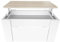 Somnia Descanso - Mesa de Centro Elevable, Mesita de Salón o Comedor, Acabado en Color Blanco con Tapa Cambria, Medidas: 90 cm (Ancho) x 50 cm (Fondo) x 46-57 cm (Alto)