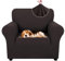 Ystyle Housse Canapé 1 Place avec Accoudoirs, Housse Canape Extensible, Protege Canape Universelle, Housses pour Meubles Protection pour Chiens et Chats, Moderne Housse Fauteuil, Café