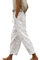 Leinenhose Damen Sommer Spitze High Waist Baggy 7/8 Lose Leinen Baumwolle Hose für Frauen Lang Sommerhose, Leicht Einfarbig Luftige Stoffhose Freizeithose Pumphose Yogahose Jogginghose Sporthose