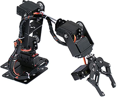 Irfora 6DOF Metallklauen-Roboterarm mit Servos DIY-Kit Mechanischer Arm Roboterarm Roboter-Klemmklauen-Kit mit 6 Servos Mechanischer Arm und Greifer-Roboterarm-Kit